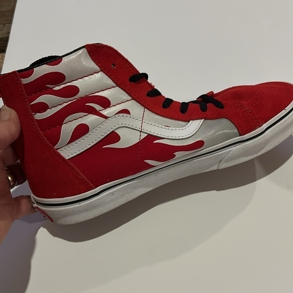 Vans Ferocious Flames Red Hi Top Sneakers - Picture 12 of 12